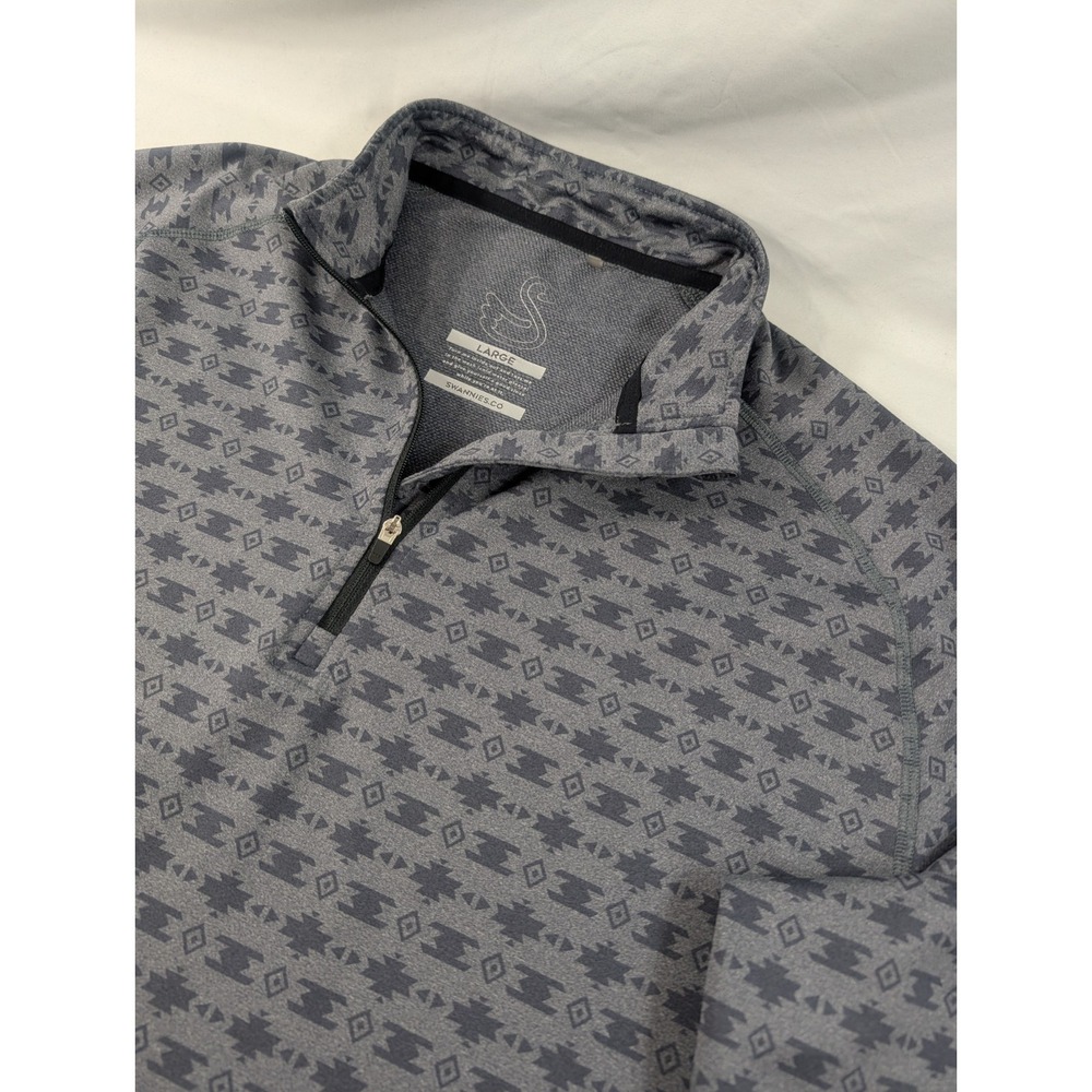 Swannies Colt Pullover Men L Southwest Gray quarter zip golf lightweight stretch